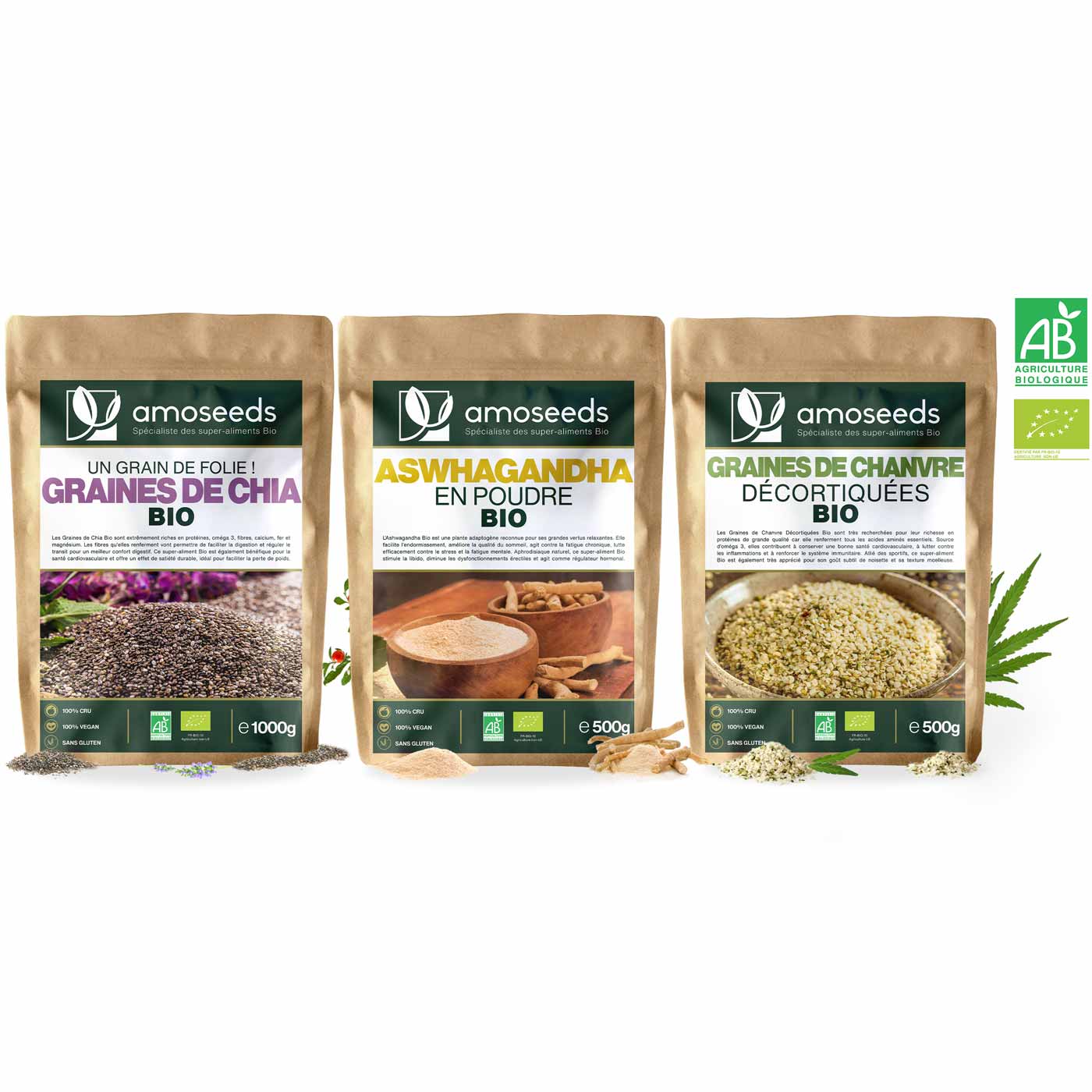 Pack Sportif Prise de Muscle amoseeds specialiste des super aliments Bio